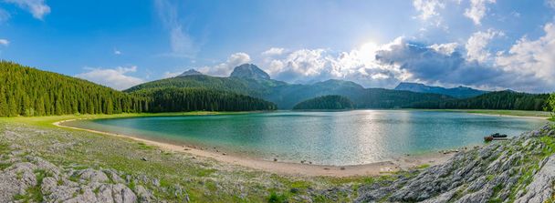magnificent Black Lake in National Park Durmitor in north of Montenegro - Photo, Image
