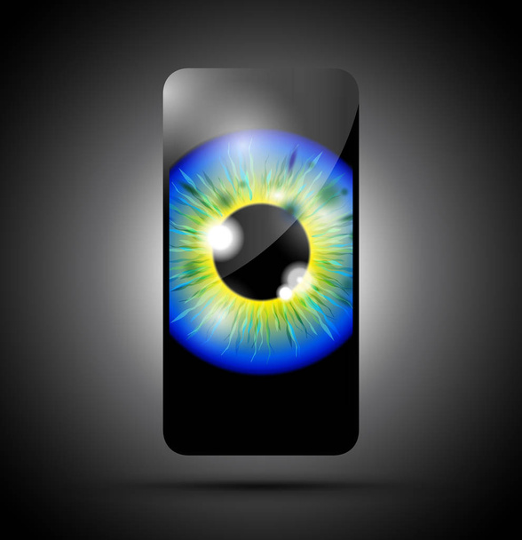 realistinen silmämuna matkapuhelimeen
 - Vektori, kuva