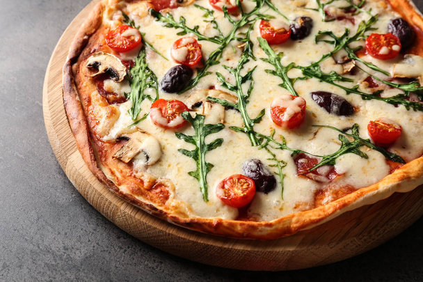 Delicious pizza on table, closeup - Photo, Image