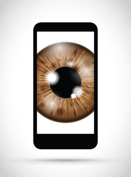 realistyczne gałki ocznej na telefon komórkowy - Wektor, obraz