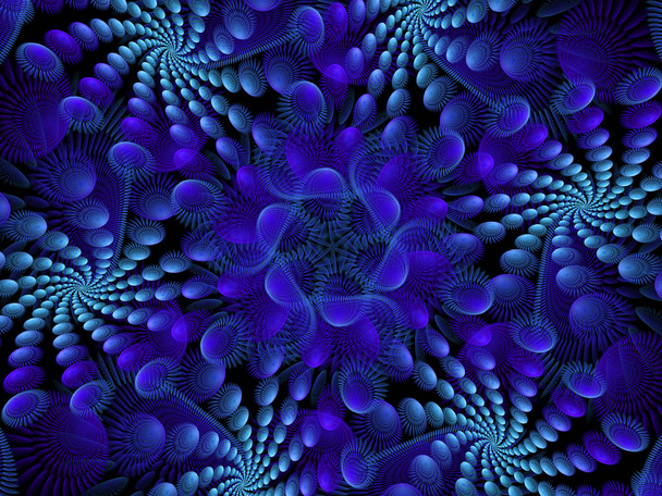 Múltiples espirales azules llama fractal
 - Foto, imagen