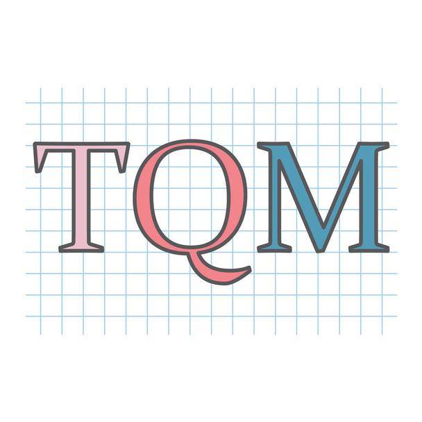 TQM (Total Quality Management) zkratka na pestré papíru list vektorové ilustrace - Vektor, obrázek