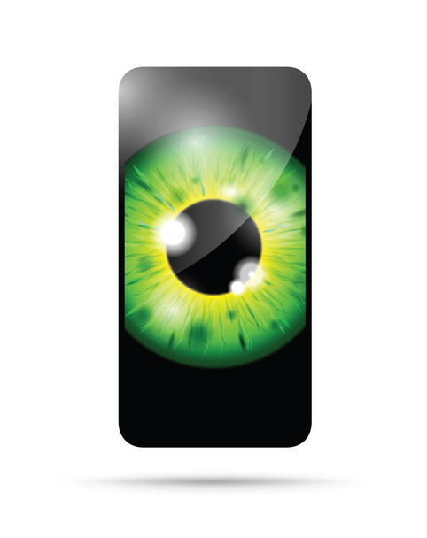 реалістичне око на мобільному телефоні
 - Вектор, зображення
