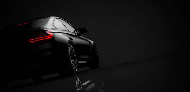 noir générique voiture de luxe, illustration 3d
 - Photo, image