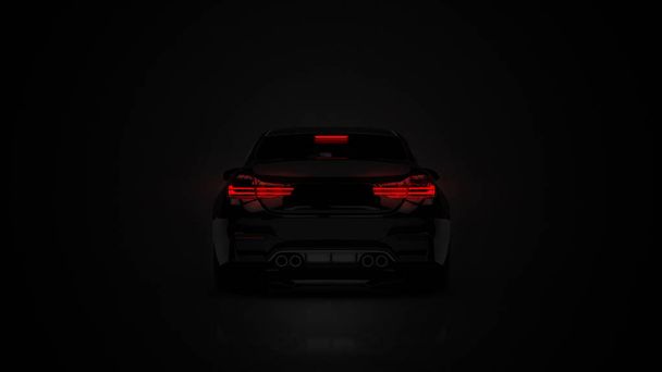 black generic luxury car, 3d illustration - Photo, Image