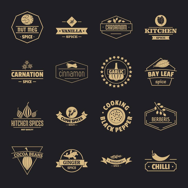 Spice logo icons set, simple style - Vector, Image