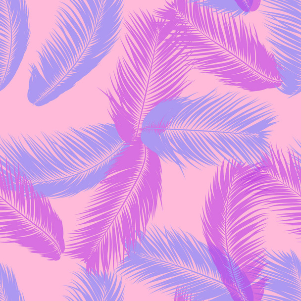 Wektor Kokosowe drzewo. Tropikalny wzór z liści Palm. Dżungla egzotyczny rośliny streszczenie tło. Prosta sylwetka zwrotnik liści. Gałęzie drzewa kokosowego modny tekstylne, tkaniny, Tapety - Wektor, obraz