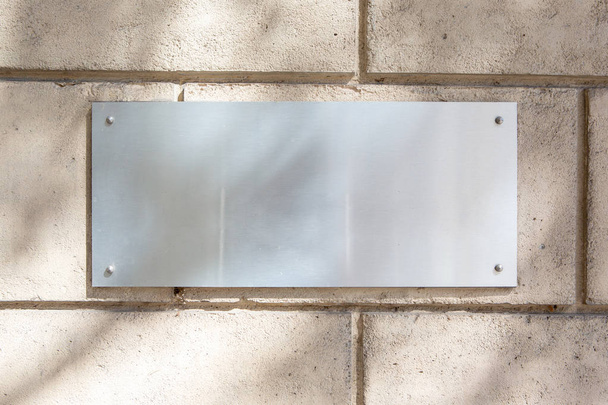 Mock up view of a plate metal sign  - Foto, Imagem