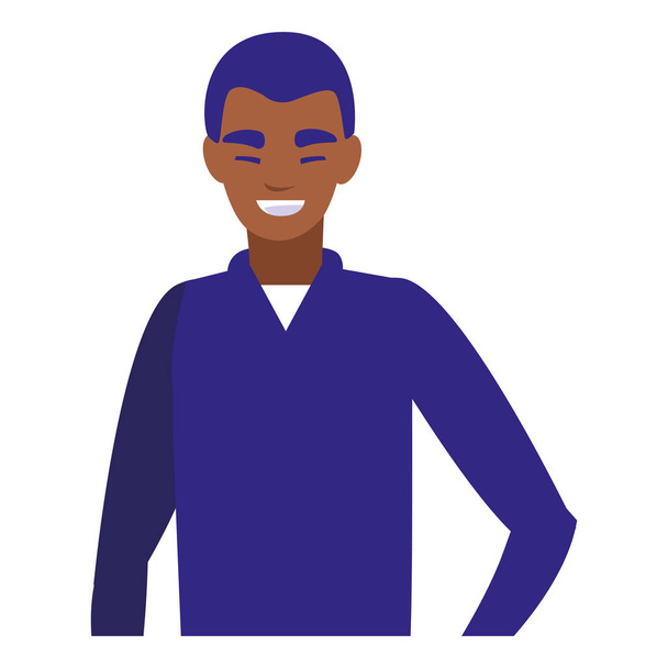 young man black avatar character - Vector, Image