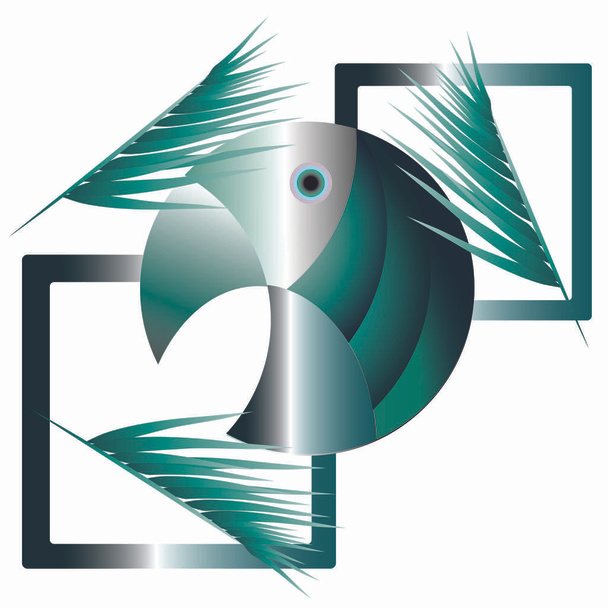 Absztrakt illusztráció papagáj dísz dekoratív a fehér háttér mintázat  - Vektor, kép