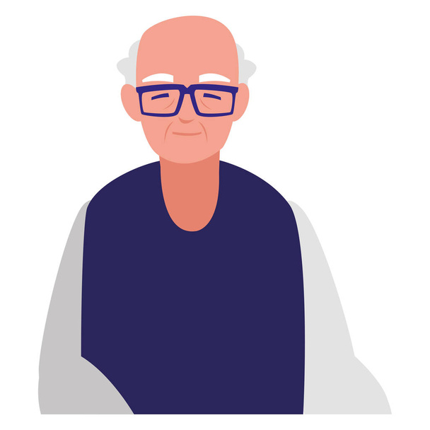 cute grandfather avatar character - Vector, Image