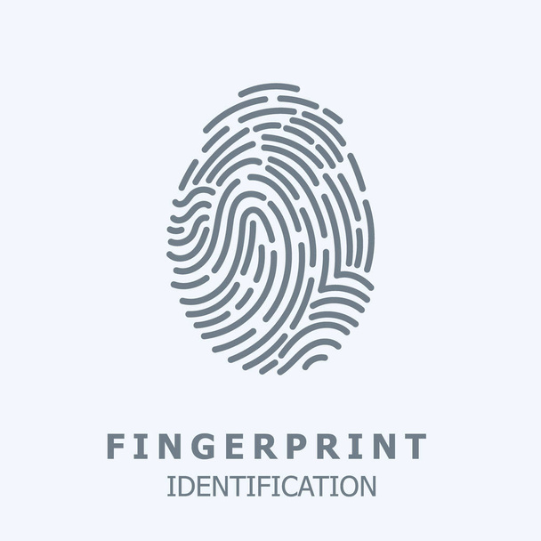 Editable Vector line Fingerprint Scan Icon - fingerprint identification symbol - Vector, Image