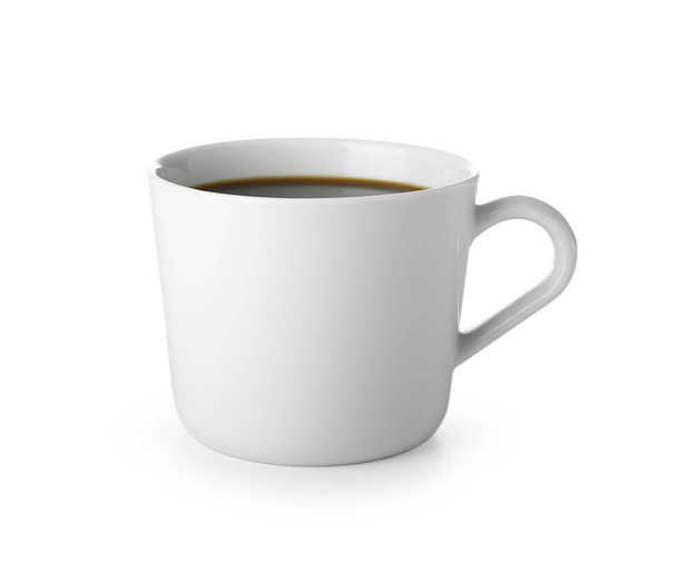 csésze forró kávé fehér háttér - Fotó, kép