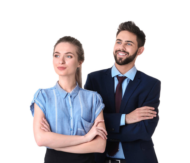 Young business people on white background - Φωτογραφία, εικόνα