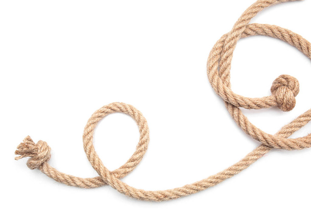 Rope on white background - Foto, afbeelding
