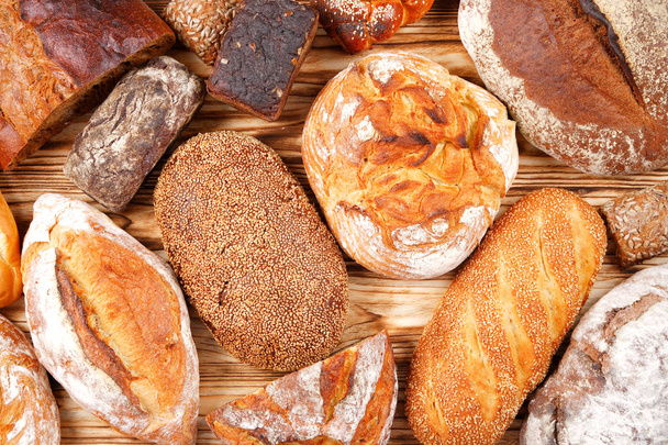friss kenyér fa háttér - Fotó, kép