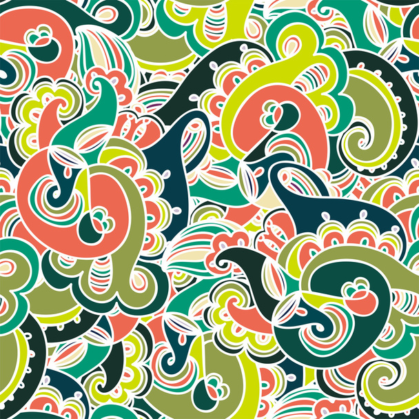 Gorgeous colorful seamless paisley pattern - Vetor, Imagem