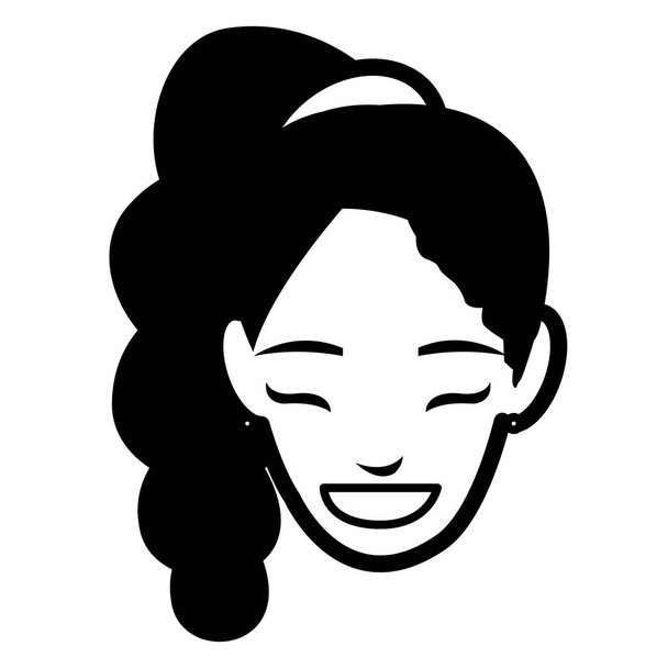 όμορφη γυναίκα κεφάλι avatar χαρακτήρων - Διάνυσμα, εικόνα
