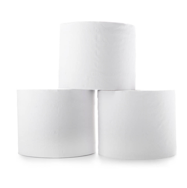 Rollen Toilettenpapier auf weißem Hintergrund - Foto, Bild