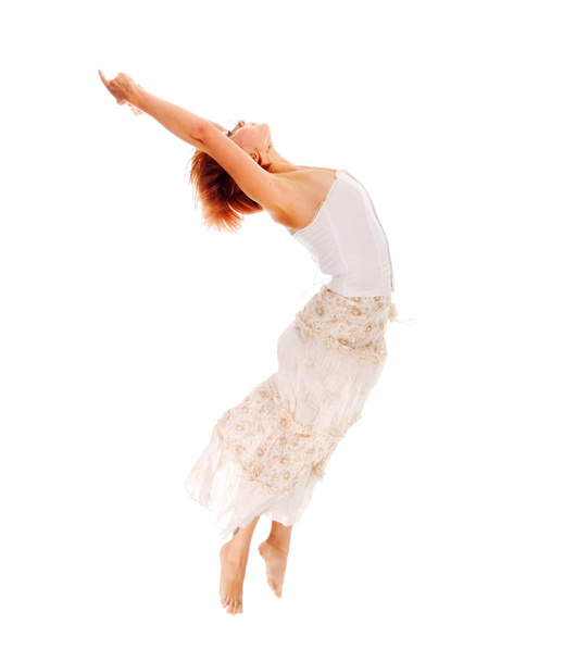 Red-haired dancer on white background - Фото, зображення