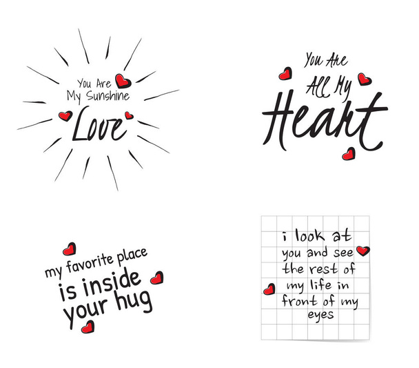 Valentine's Day slogans and text design. Usefull for print and tshirt or ad - Photo, Image