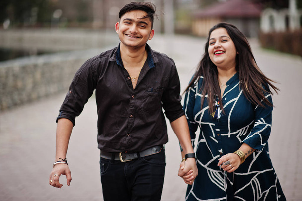 Love story of indian couple posed outdoor.  - Photo, Image