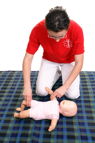 Infant pulse check demonstration - Photo, Image