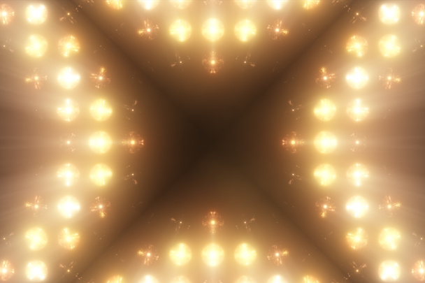 Jasný světlomet Flash na zdi Vj fázi 3d ilustrace. Blinder blikající světla Flash klubu baterky Disco světla Matrix žhavé světlo halogenová lampa světlomet lampa noční klub vypnuto - Fotografie, Obrázek