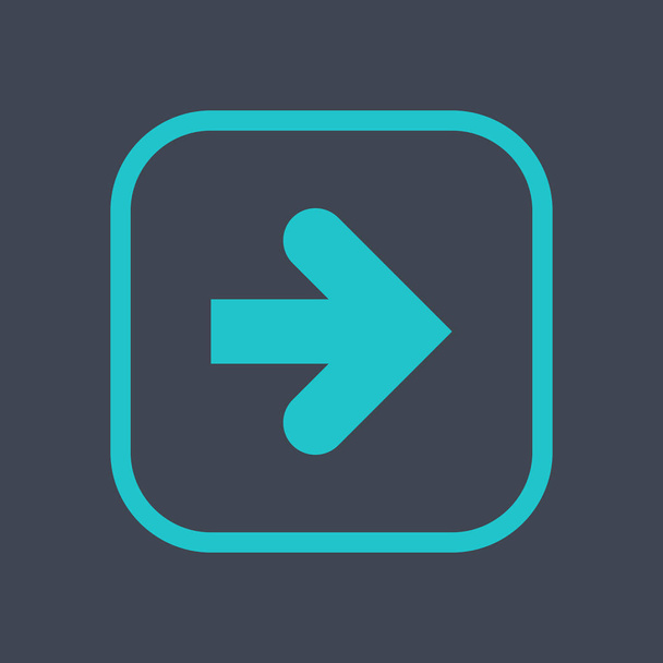 Arrow sign in a square icon. Green button is created in flat style. The design graphic element is saved as a vector illustration in the EPS file format. - Vector, Image