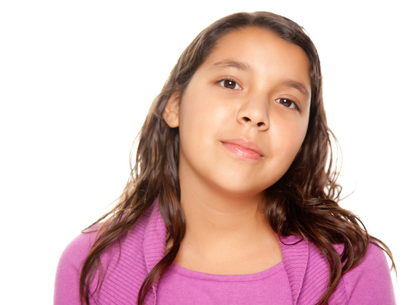 Muito hispânico menina retrato isolado em um Whit
 - Foto, Imagem