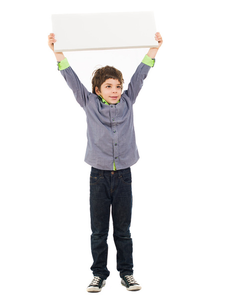 Holding a plakát fiú portréja - Fotó, kép