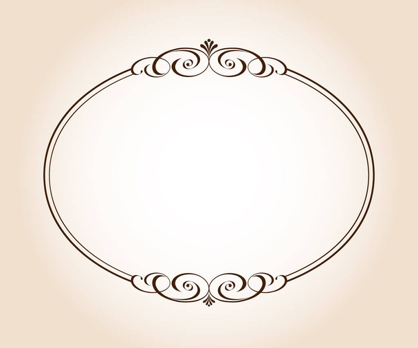 Elegante ovale retro frame. Vectorillustratie. - Vector, afbeelding