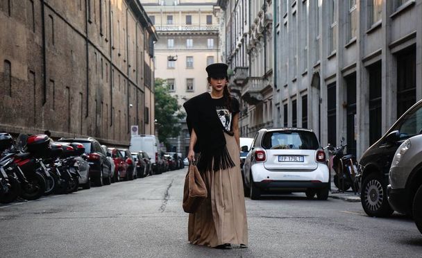 MILAN, Italy- September 20 2018: Women on the street during the Milan Fashion Week. - Photo, Image