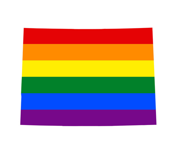 Карта флага ЛГБТ Колорадо. Векторная радужная карта цветов флага гордости ЛГБТ (лесбиянок, геев, бисексуалов и трансгендеров)
. - Вектор,изображение