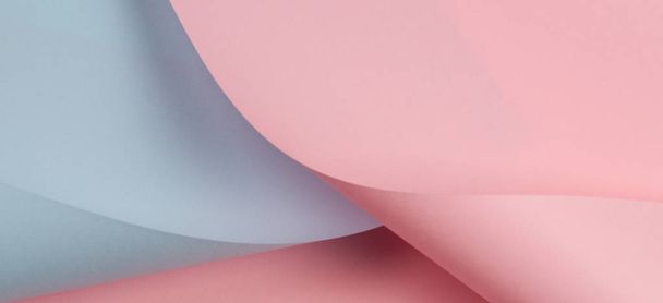 Astratto forma geometrica pastello rosa e blu sfondo di carta a colori - Foto, immagini
