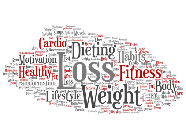 Conceito ou perda de peso conceitual transformação dieta saudável
 - Vetor, Imagem