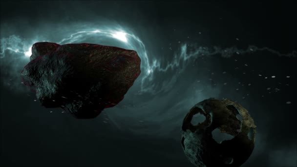 Mgławica i pole Asteroid w przestrzeń kosmiczną - Materiał filmowy, wideo