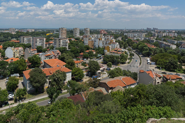 PLOVDIV, BULGARIA - JULY 5, 2018:   Panoramic cityscape of Plovdiv city from Nebet Tepe hill, Bulgaria - Valokuva, kuva