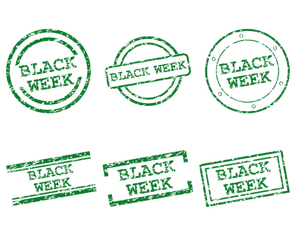 白に黒い週スタンプ - ベクター画像