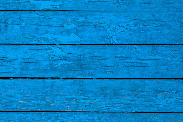 Blue wooden background from old boards. Vintage style - Photo, Image