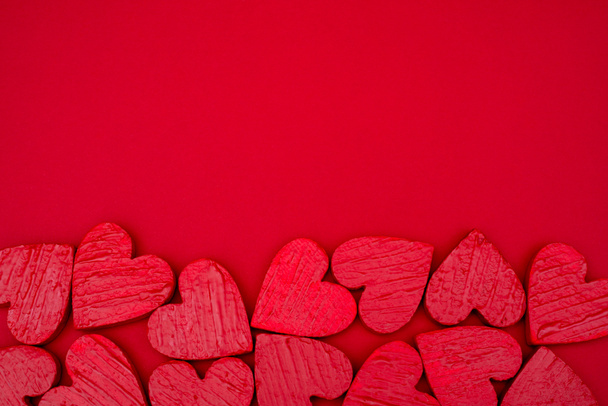 Rode harten briefkaart Valentijnsdag - Foto, afbeelding