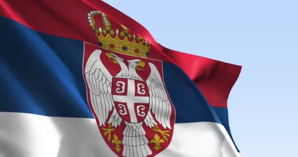 Sırbistan bayrağı, 3d render, simülasyon, 4 k, Ultra Hd, ağır çekim - Video, Çekim