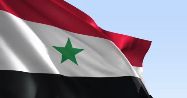 Flaga Syrii 3d animacji, symulacji, zwolnionym tempie - Materiał filmowy, wideo