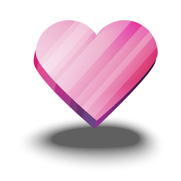Vetor cardíaco. Coração rosa na moda isolado no fundo branco. Bom para o site, cartão de saudação e dia dos namorados
 - Vetor, Imagem