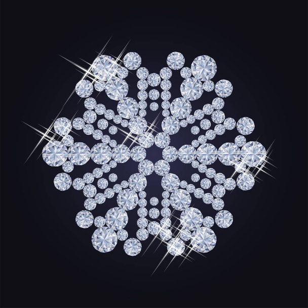 Diamond snowflake wallpaper, vector illustration - ベクター画像