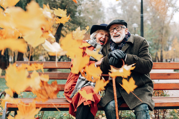 Positive delighted mature couple enjoying the moment - Фото, зображення