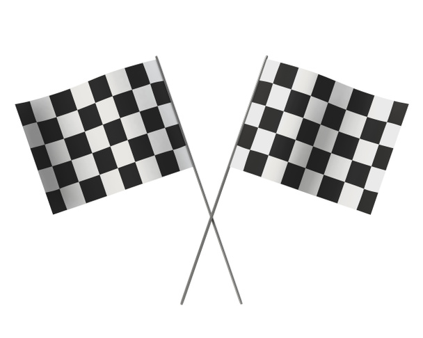 Winners crossed checkered flags - Photo, Image