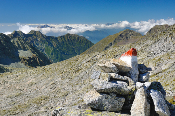 Mountain tops and cairn - Photo, Image