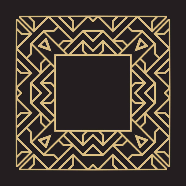 Geometrical rectangular ornament. A gold frame for monograms, a logo, invitation on a wedding. Vector. - Vektor, obrázek