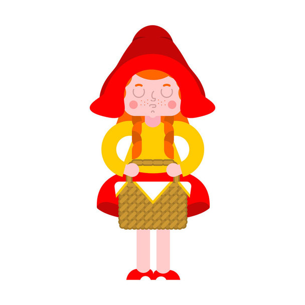 Красная Шапочка и корзина с тортом
 - Вектор,изображение